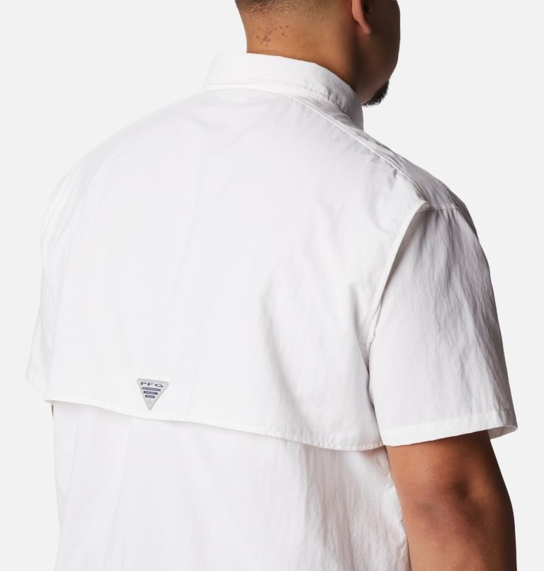 Men's Columbia PFG Bahama II Short Sleeve Shirts White | Plus Size CA-D03CA